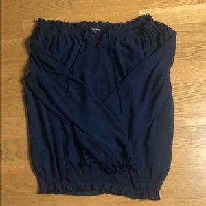 Navy Blue Chiffon Blouse